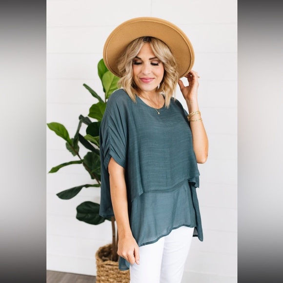 Teal Layered Tunic - Picture 2 of 4